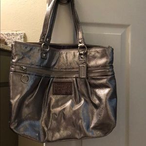 Metallic Coach tote
